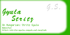 gyula stritz business card